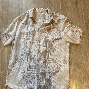 Margaritaville Light Brown Tropical Print Shirt